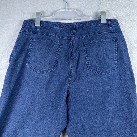 Ruby Rd. Cropped Jeans Womens Size 14 Studded Ankle Slit Medium Wash Blue - Picture 4 of 12